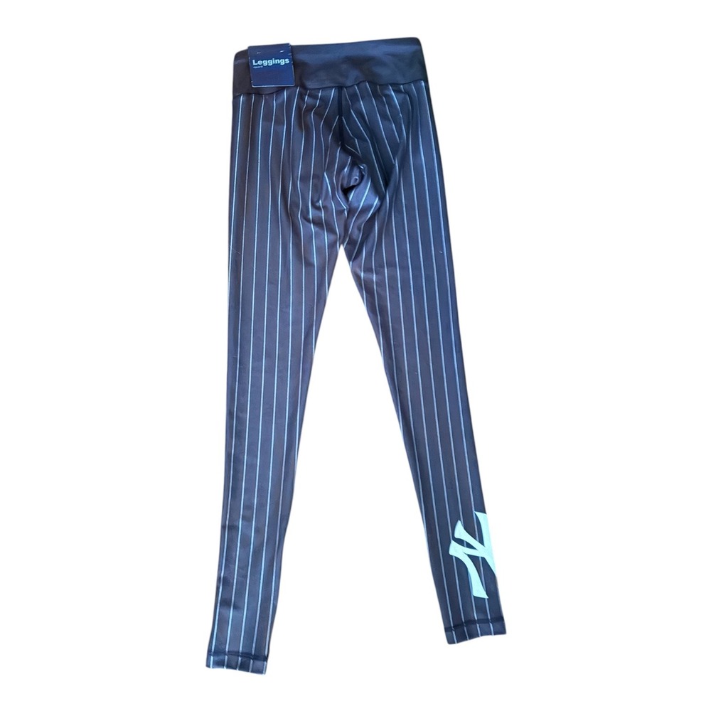 MLB New York Yankees Pinstripe Leggings Navy Blue XS Forever Collectibles - Picture 3 of 8